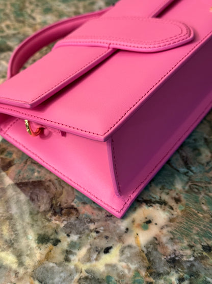 JAQUEMUS PINK LE GRAND BAMBINO CROSSBODY BAG