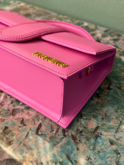 JAQUEMUS PINK LE GRAND BAMBINO CROSSBODY BAG