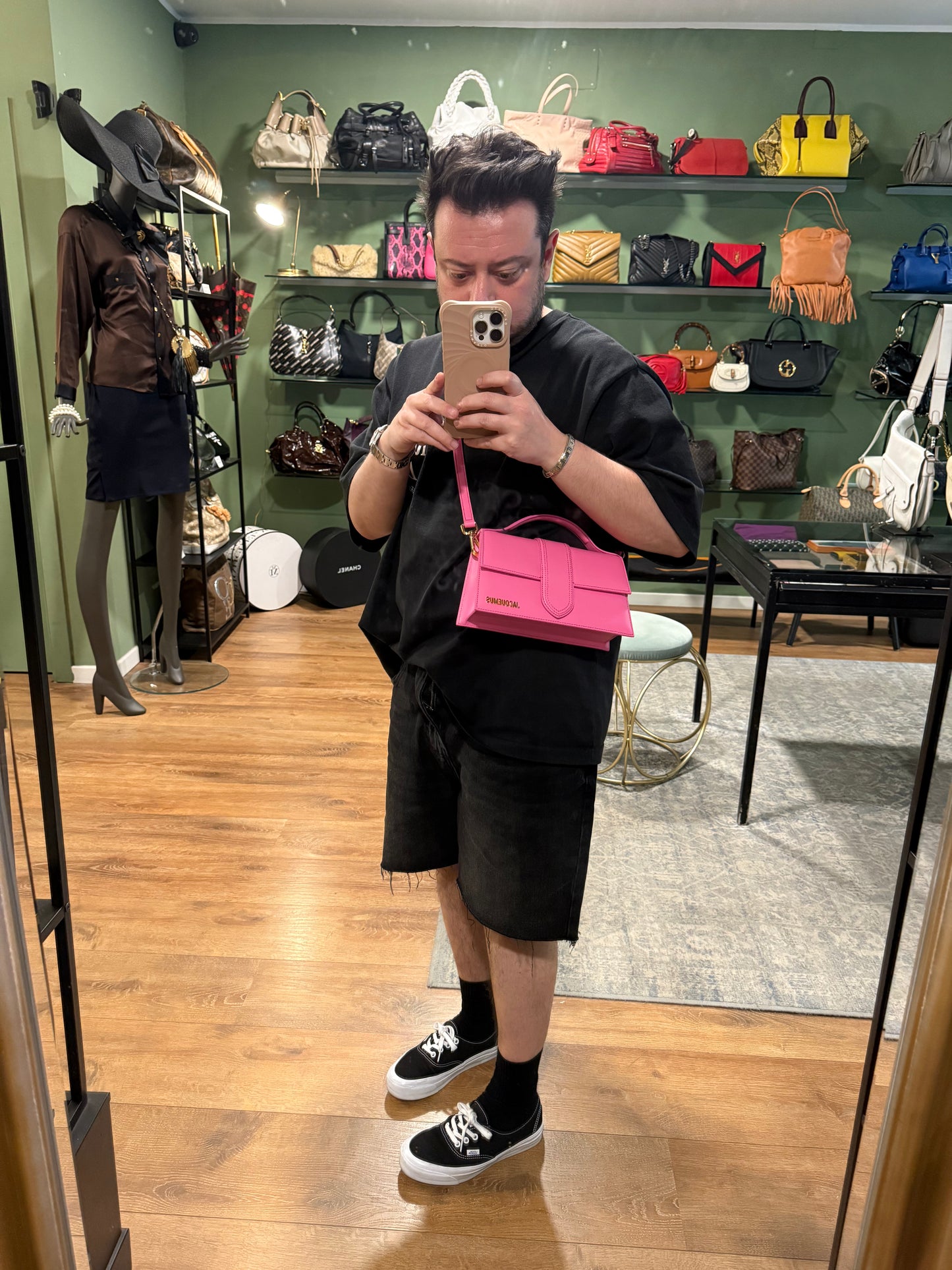 JAQUEMUS PINK LE GRAND BAMBINO CROSSBODY BAG
