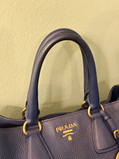 PRADA BLUE DAINO TWO WAY HANDBAG