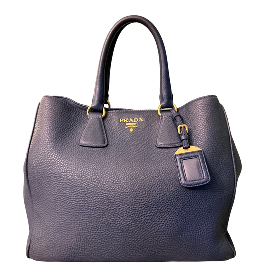 PRADA BLUE DAINO TWO WAY HANDBAG