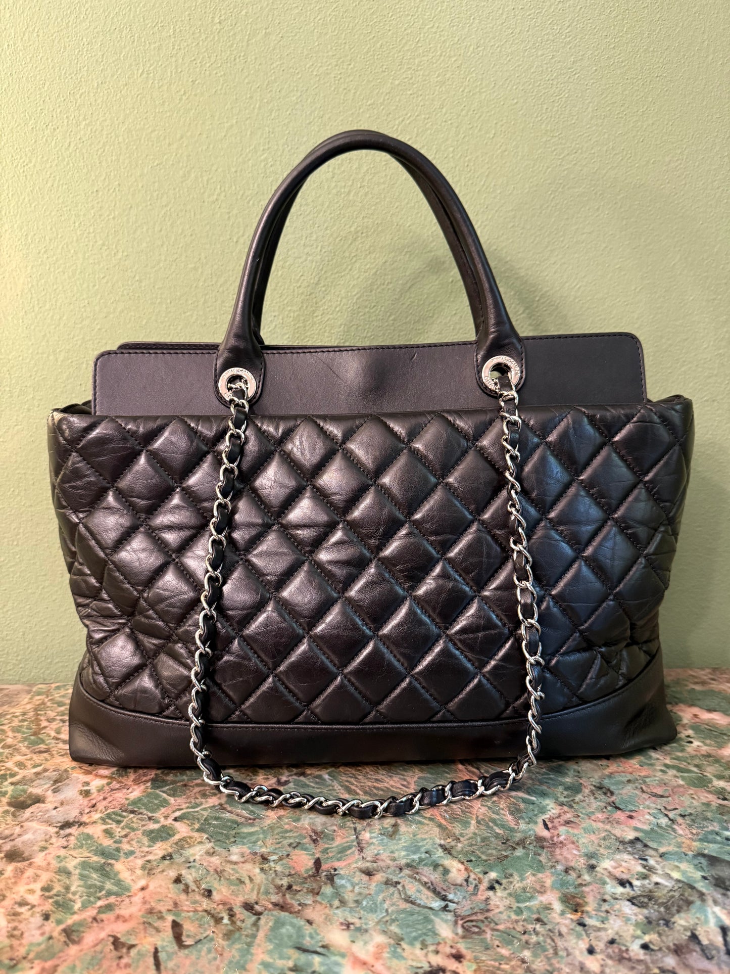 CHANEL BLACK NEO SOFT SHOPPING TOTE