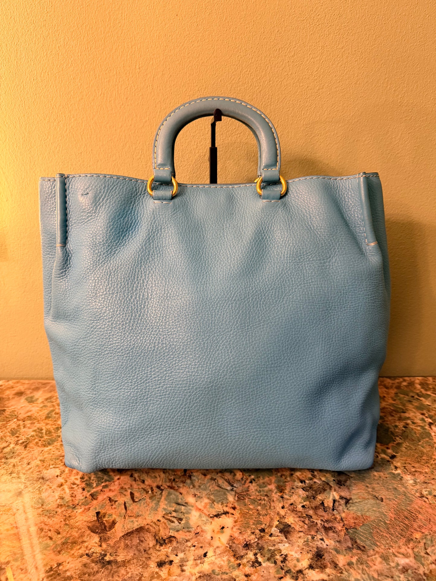 PRADA LIGHT BLUE LARGE TOTE BAG