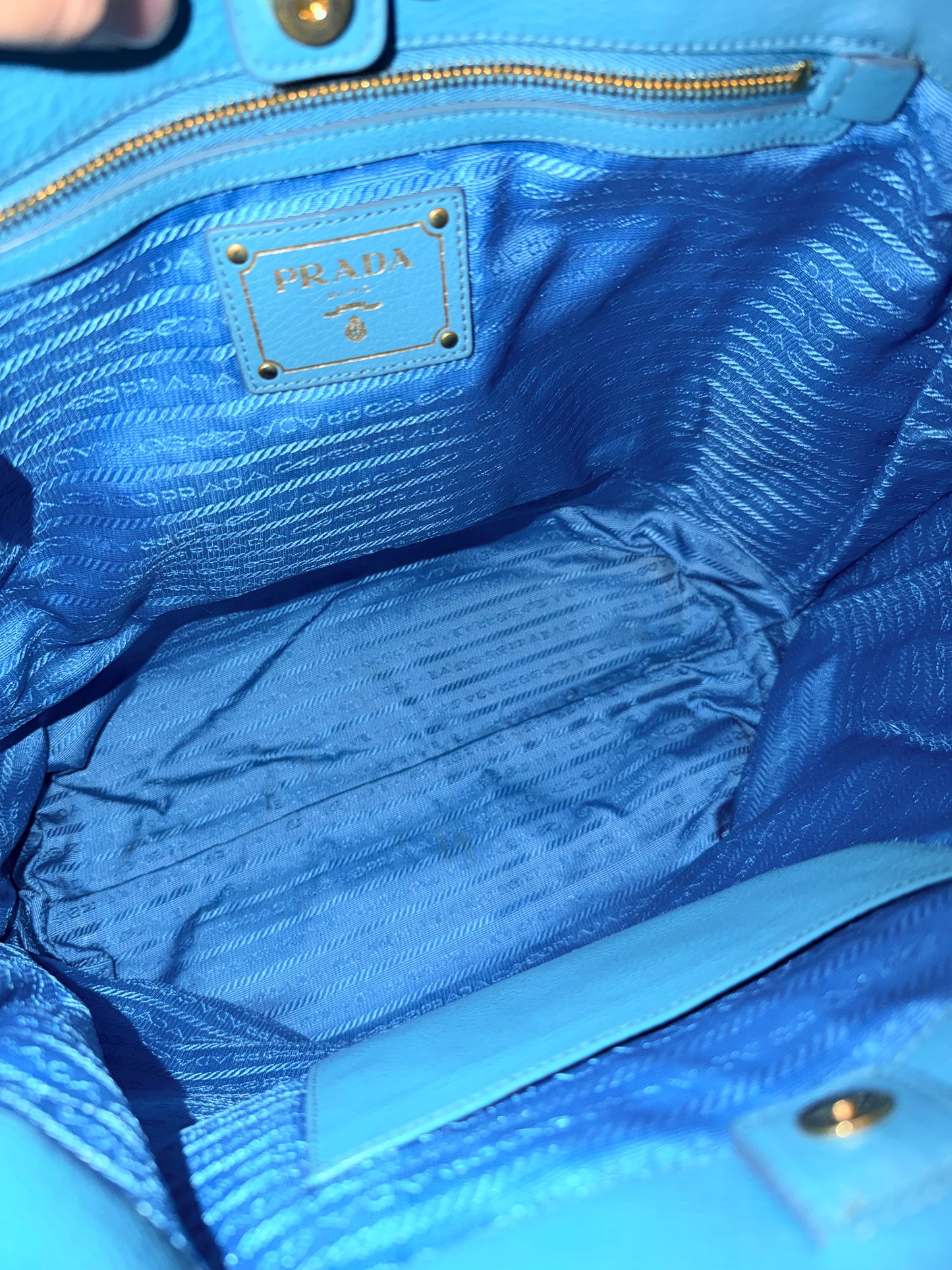 PRADA LIGHT BLUE LARGE TOTE BAG