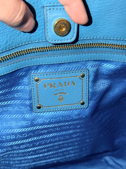PRADA LIGHT BLUE LARGE TOTE BAG