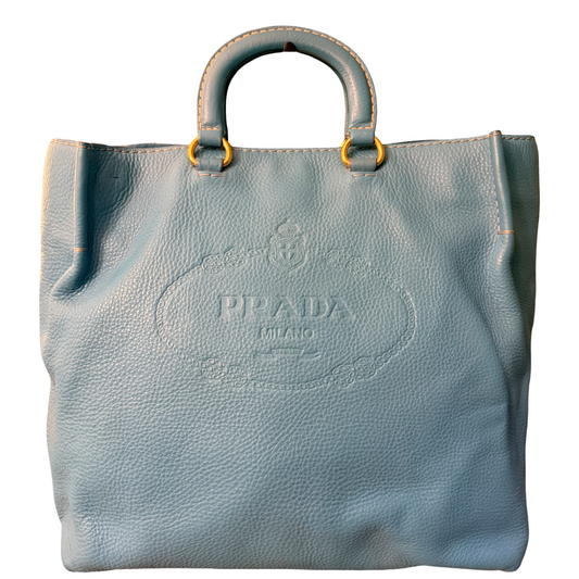 PRADA LIGHT BLUE LARGE TOTE BAG