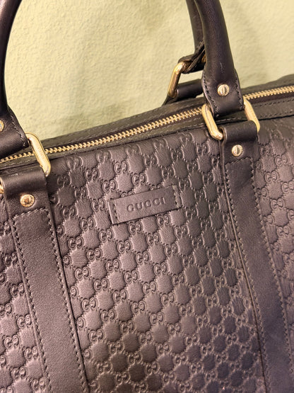 GUCCI BLACK MICRO GUCCISSIMA BOSTON BAG