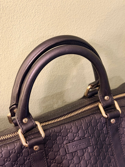 GUCCI BLACK MICRO GUCCISSIMA BOSTON BAG