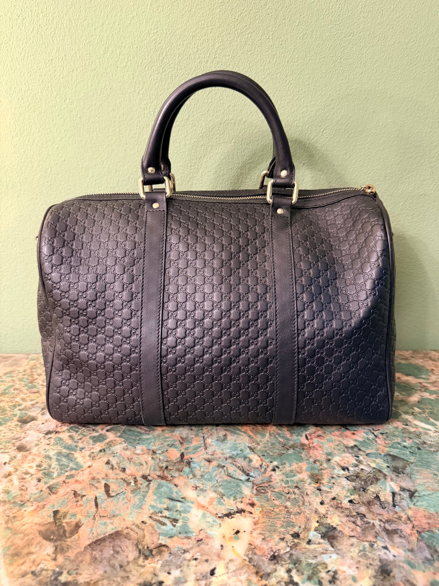 GUCCI BLACK MICRO GUCCISSIMA BOSTON BAG