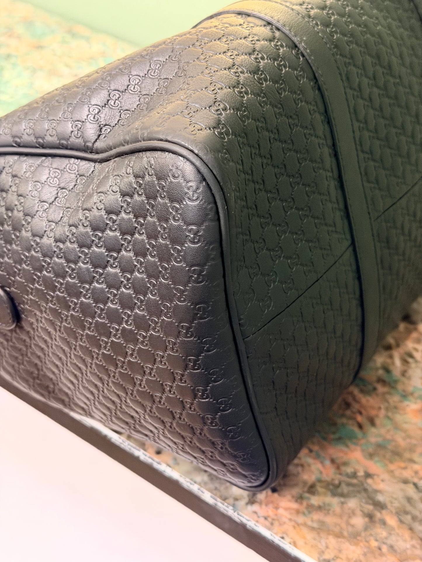 GUCCI BLACK MICRO GUCCISSIMA BOSTON BAG