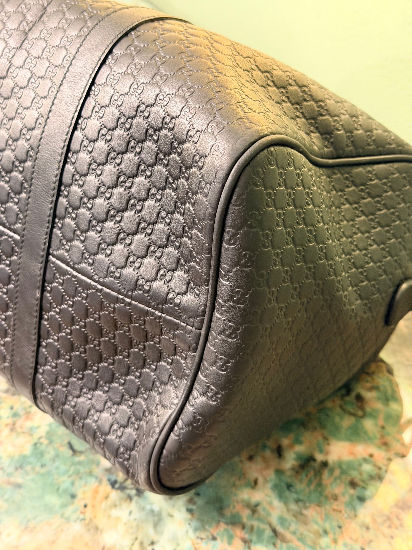 GUCCI BLACK MICRO GUCCISSIMA BOSTON BAG
