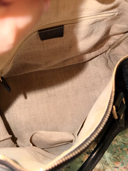 GUCCI BLACK MICRO GUCCISSIMA BOSTON BAG