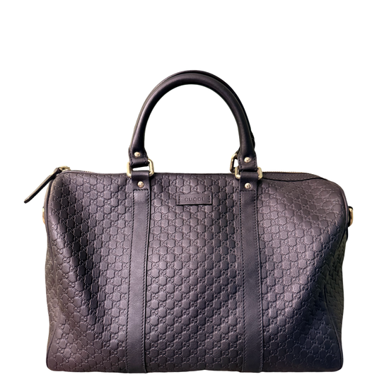 GUCCI BLACK MICRO GUCCISSIMA BOSTON BAG