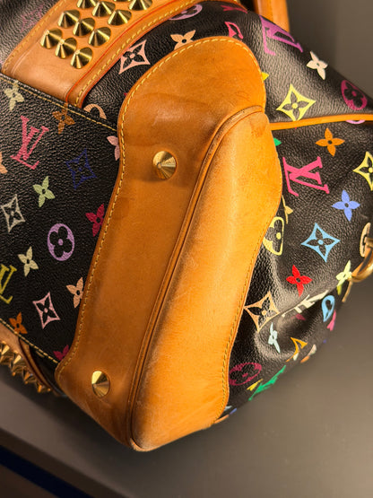TAKASHI MURALAMI X LOUIS VUITTON BLACK MULTICOLOR COURTNEY GM HANDBAG