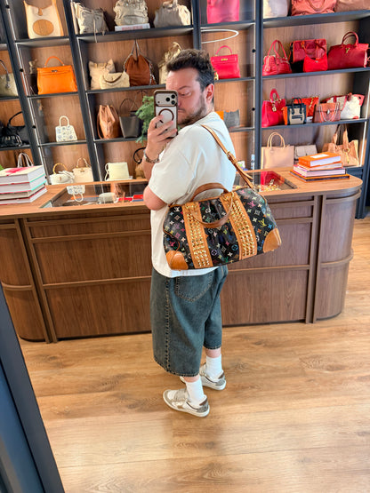 TAKASHI MURALAMI X LOUIS VUITTON BLACK MULTICOLOR COURTNEY GM HANDBAG