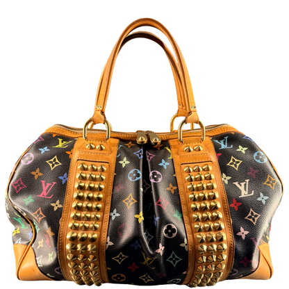 TAKASHI MURALAMI X LOUIS VUITTON BLACK MULTICOLOR COURTNEY GM HANDBAG