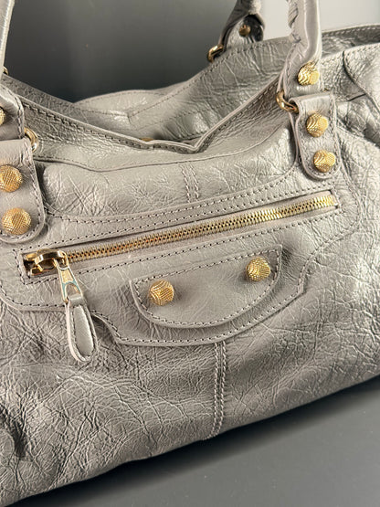 BALENCIAGA GREY GIANT 12 PART TIME HANDBAG