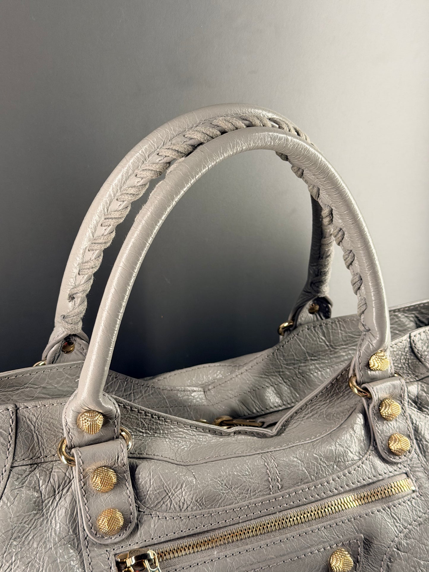 BALENCIAGA GREY GIANT 12 PART TIME HANDBAG