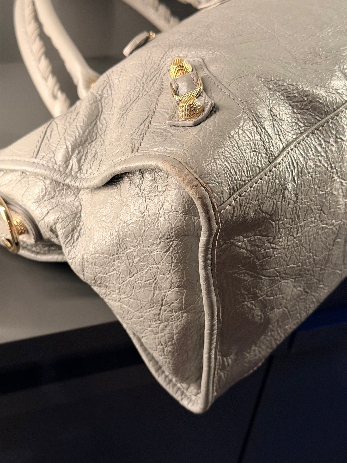 BALENCIAGA GREY GIANT 12 PART TIME HANDBAG