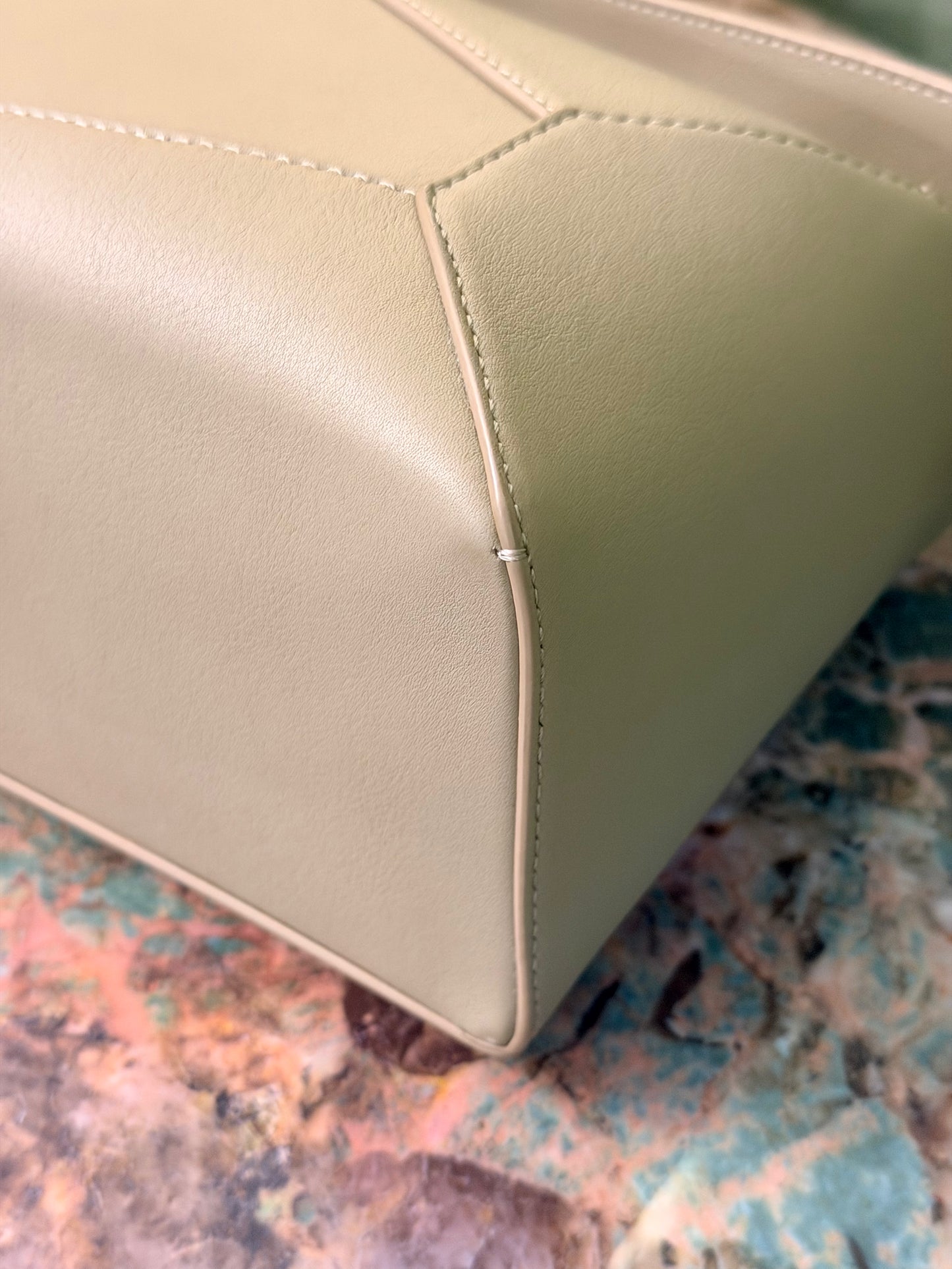 LOEWE GREEN SMALL PUZZLE EDGE CROSSBODY BAG