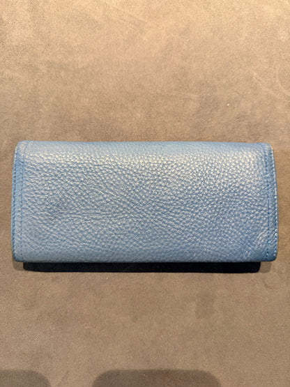 PRADA BLUE VITELLO DIANO LONG WALLET