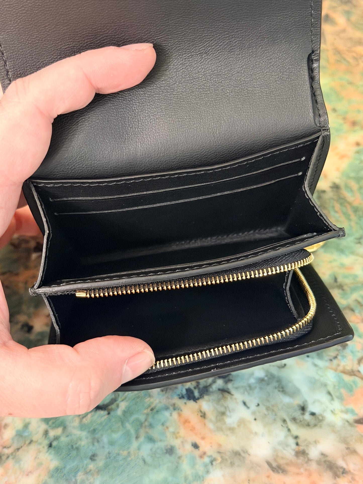 LOUIS VUITTON BLACK CAPUCINES TINY WALLET