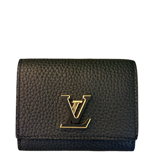 LOUIS VUITTON BLACK CAPUCINES TINY WALLET