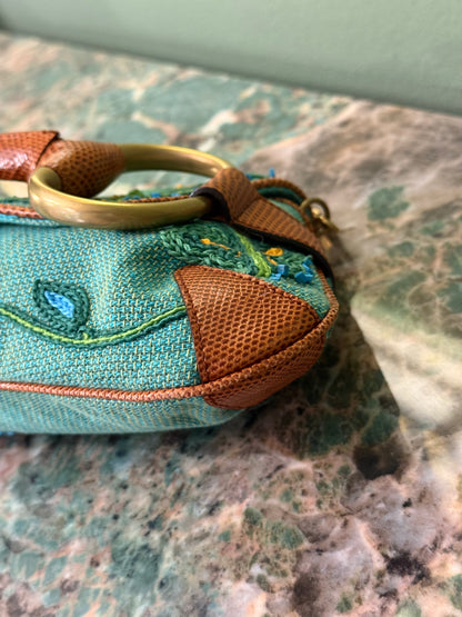 GUCCI BY TOM FORD EMBROIDERED LARGE HORSEBIT CHAIN SHOULDER BAG
