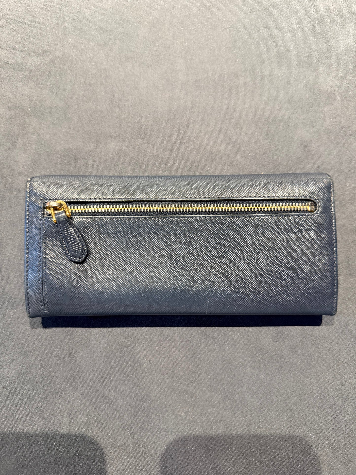 PRADA SAFFIANO NAVY LONG WALLET