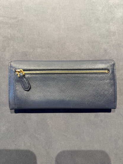 PRADA SAFFIANO NAVY LONG WALLET
