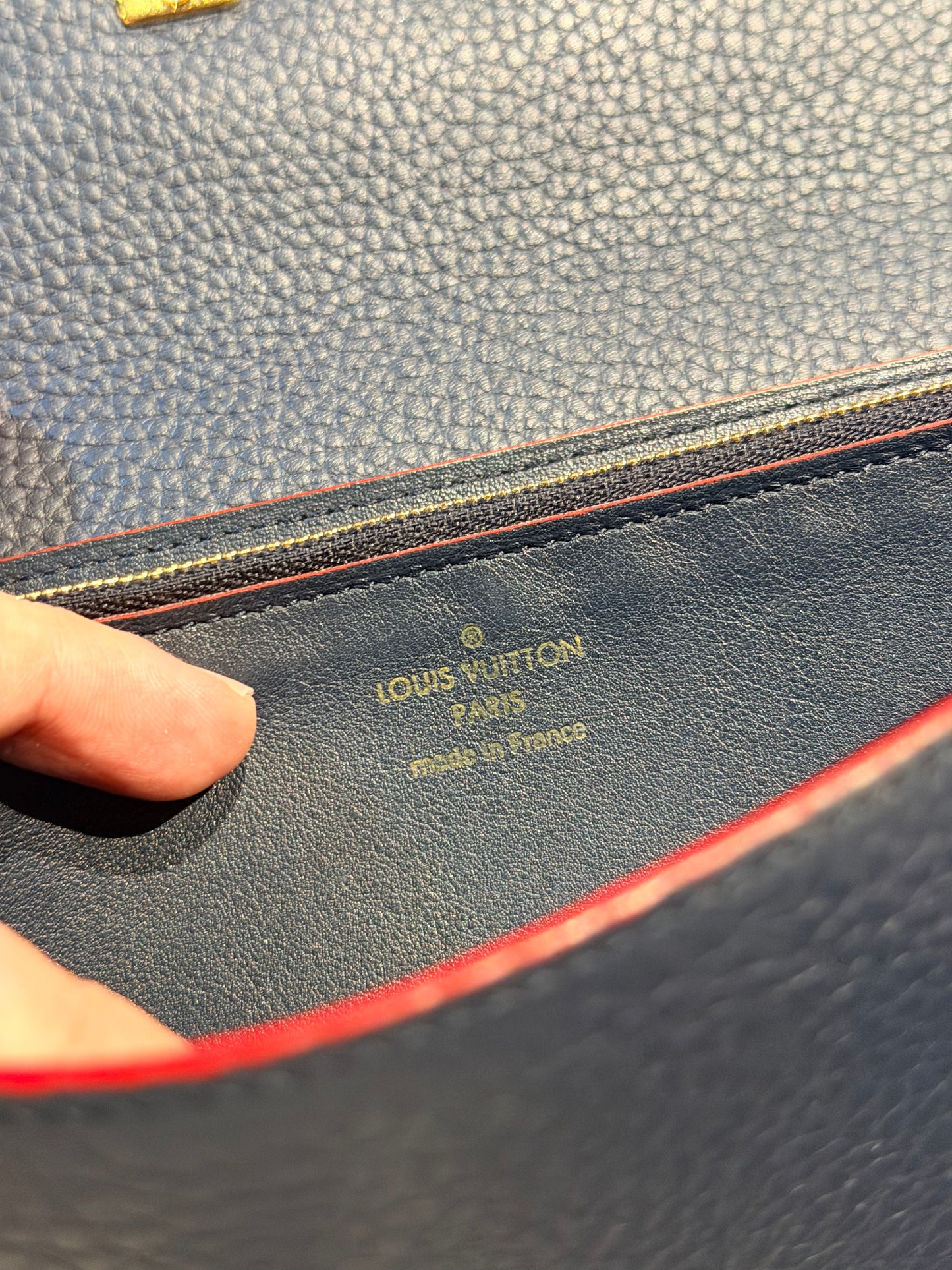 LOUIS VUITTON NAVY CAPUCINES LONG WALLET