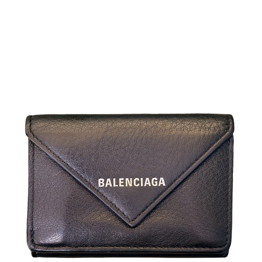 BALENCIAGA BLACK SMALL TRI FOLD WALLET