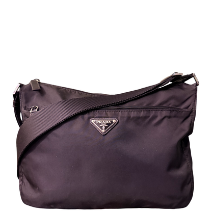 PRADA BLACK NYLON MEDIUM CROSSBODY BAG