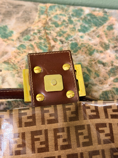 FENDI CRISTAL ZUCCHINO BAGUETTE SHOULDER BAG
