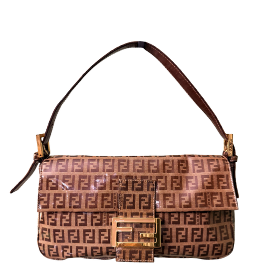 FENDI CRISTAL ZUCCHINO BAGUETTE SHOULDER BAG