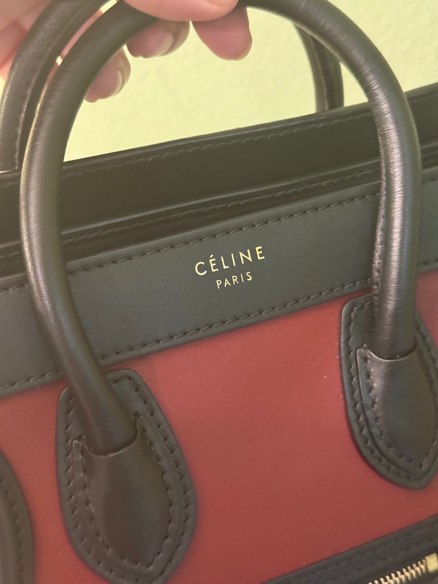 CELINE TRI COLOR NANO LUGGAGE CROSSBODY BAG