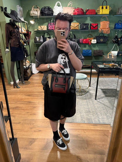 CELINE TRI COLOR NANO LUGGAGE CROSSBODY BAG