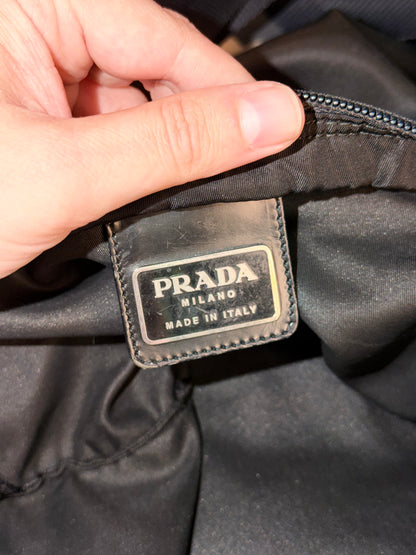 PRADA BLACK NYLON FLAT CROSSBODY BAG