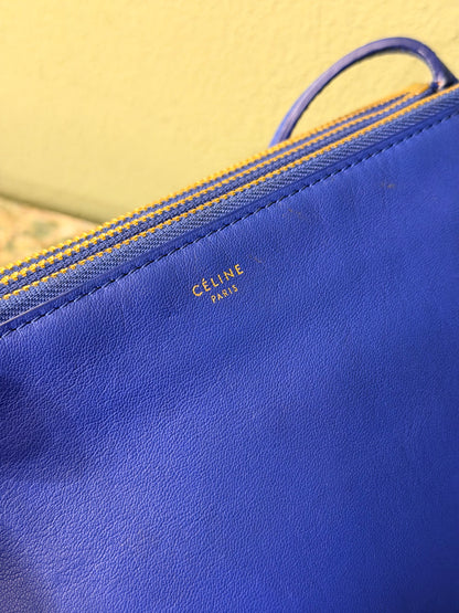 CÈLINE BLUE SMALL TRIO CROSSBODY BAG