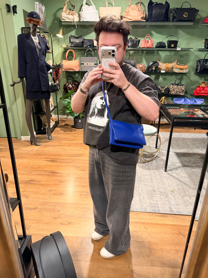 CÈLINE BLUE SMALL TRIO CROSSBODY BAG