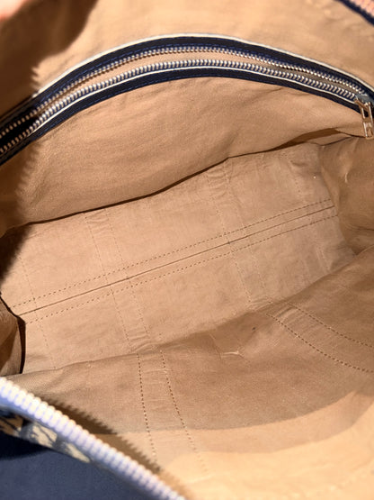 DIOR NAVY OBLIQUE CANVAS TROTTER HANDBAG