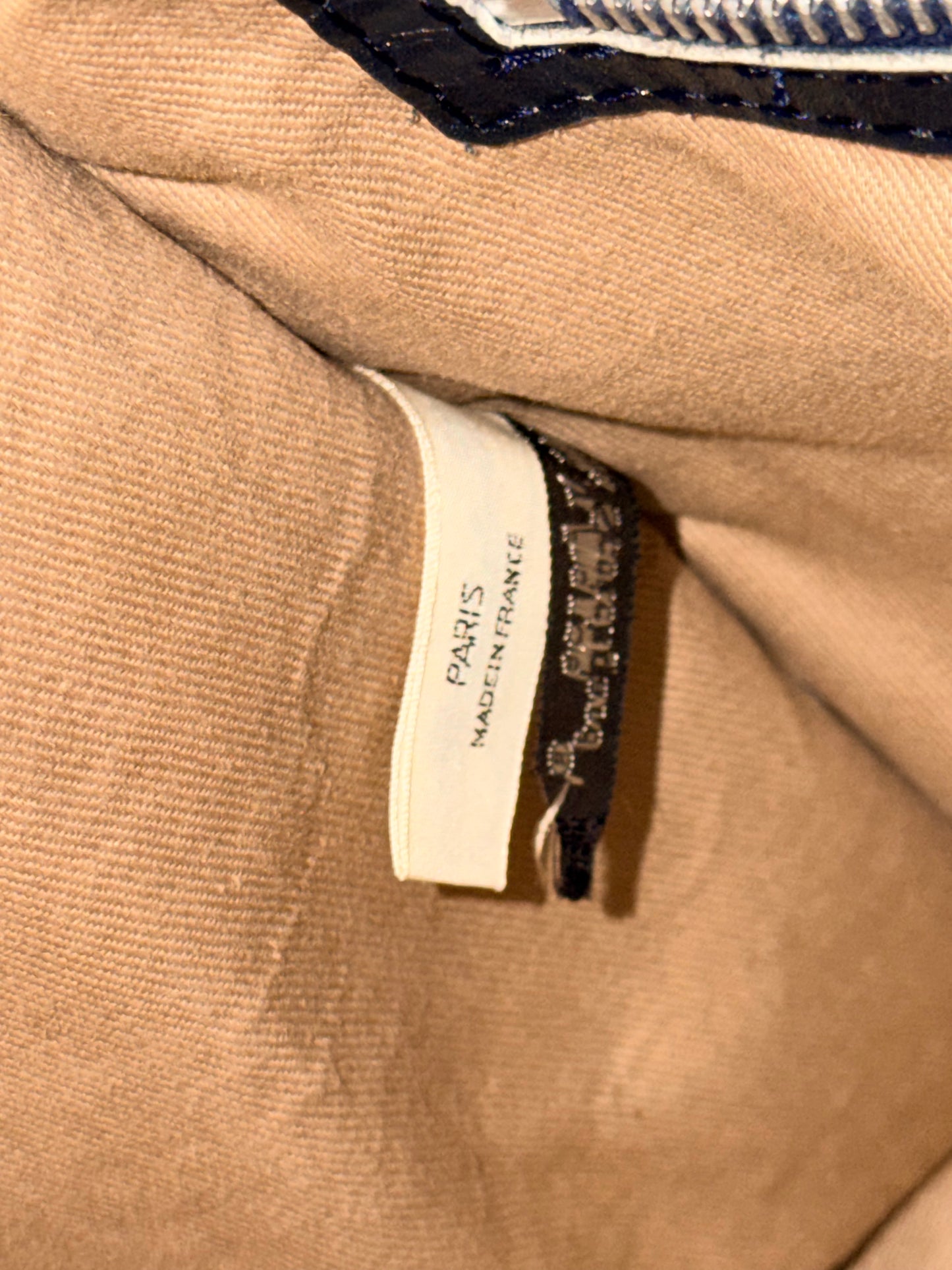 DIOR NAVY OBLIQUE CANVAS TROTTER HANDBAG