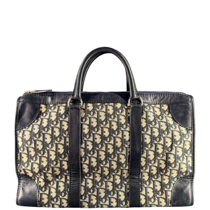 DIOR NAVY OBLIQUE CANVAS TROTTER HANDBAG