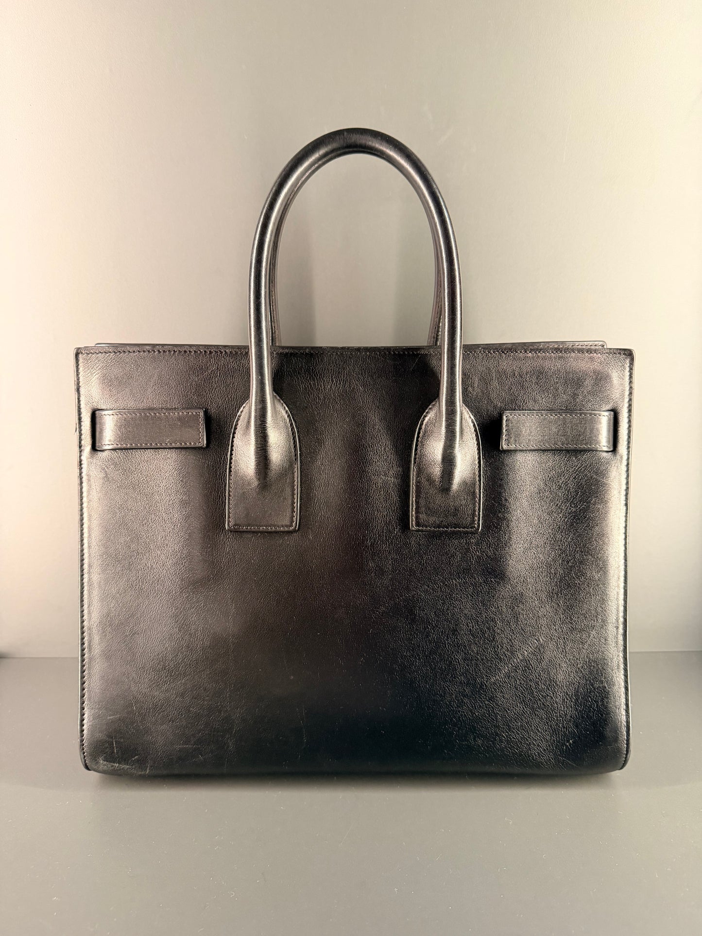 SAINT LAURENT BLACK LARGE SAC DE JOUR HANDBAG