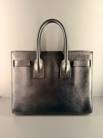 SAINT LAURENT BLACK LARGE SAC DE JOUR HANDBAG