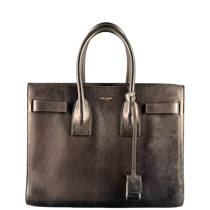 SAINT LAURENT BLACK LARGE SAC DE JOUR HANDBAG