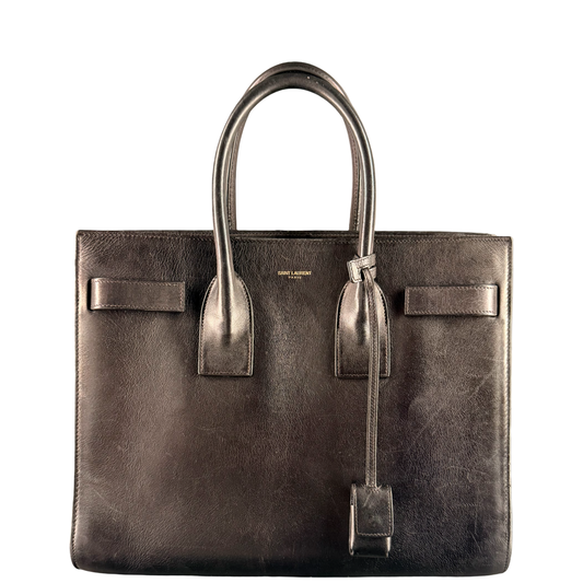SAINT LAURENT BLACK LARGE SAC DE JOUR HANDBAG