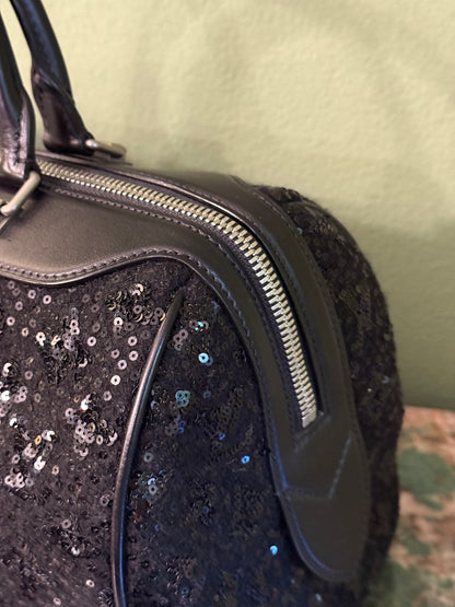 LOUIS VUITTON BLACK SEQUINS SUNSHINE EXPRESS SPEEDY 30 BOSTON BAG