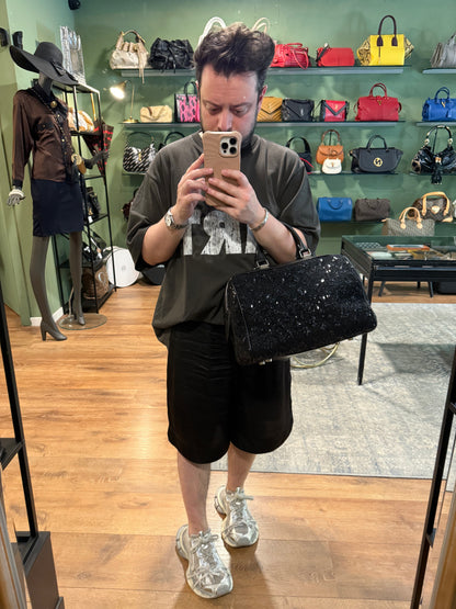 LOUIS VUITTON BLACK SEQUINS SUNSHINE EXPRESS SPEEDY 30 BOSTON BAG