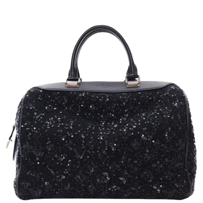 LOUIS VUITTON BLACK SEQUINS SUNSHINE EXPRESS SPEEDY 30 BOSTON BAG